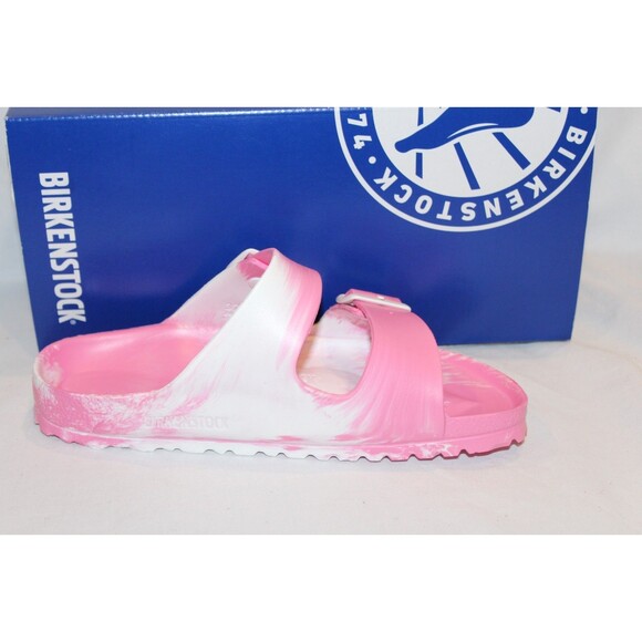 Birkenstock Women Arizona Essentials EVA Sandals PINK WHITE EU 37 US 6-6.5 - Picture 2 of 6